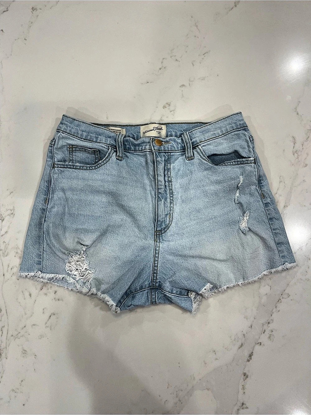 Universal Thread Highest Rise Shortie Shorts Distressed Denim Jean Shorts